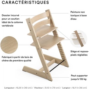 Tripp trapp chaise chêne chêne naturel