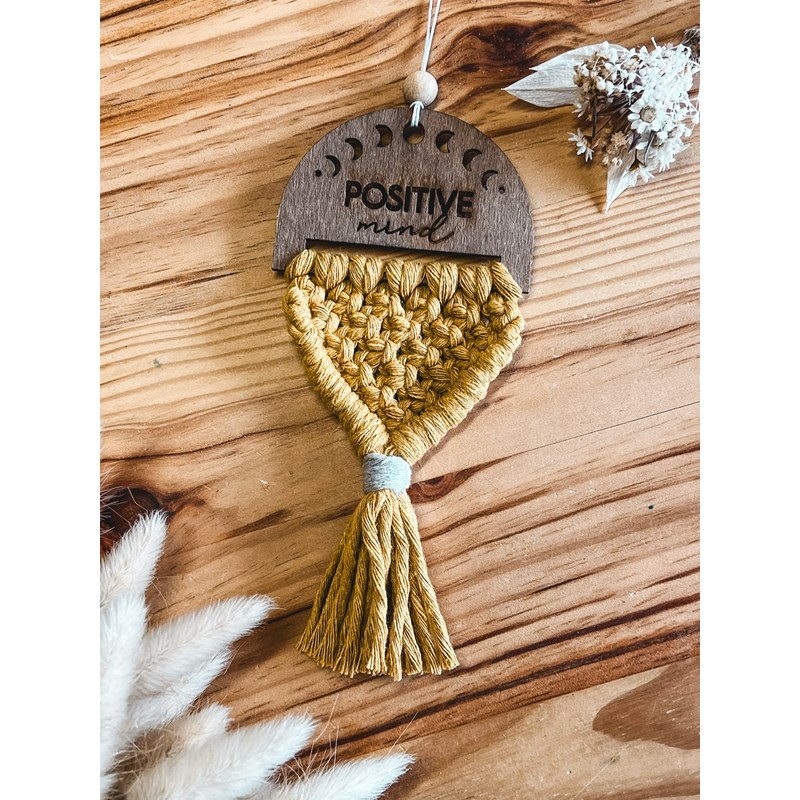 Grain de Fantaisies - Diffuseur macramé bois - pm moutarde