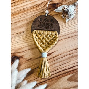 Diffuseur macramé bois - bh moutarde