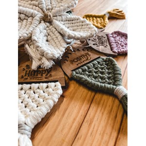 Diffuseur macramé bois - bh moutarde