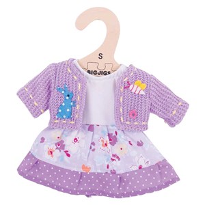 Robe lilas poupée douce 28cm