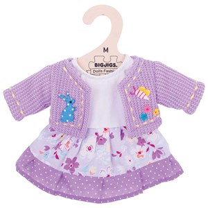 Robe lilas poupée douce 34cm