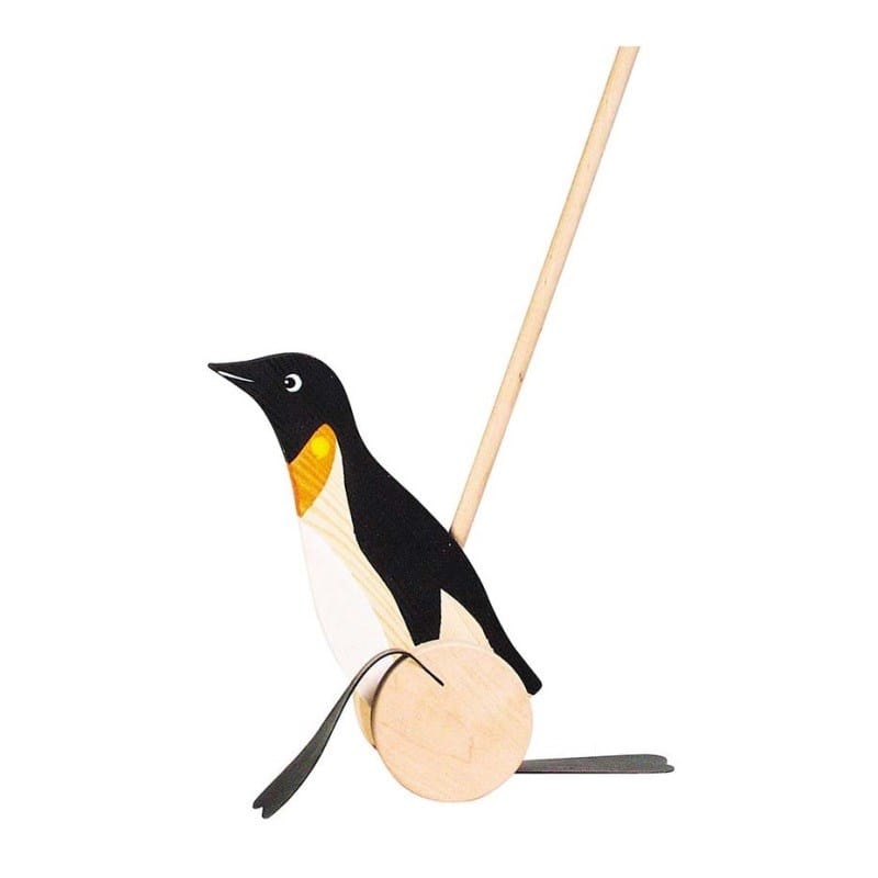 Pingouin à pousser en bois (Goki) - Couverture