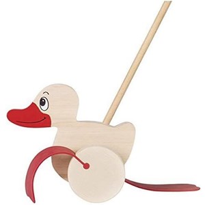 Canard à pousser en bois