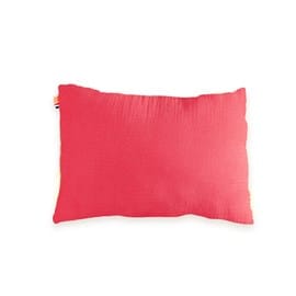 Coussin rectangle en coton bio fraise