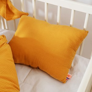 Coussin rectangle en coton bio honey Beige