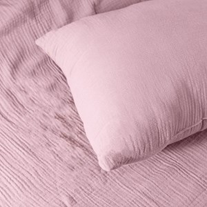 Coussin rectangle en coton bio rose Rose