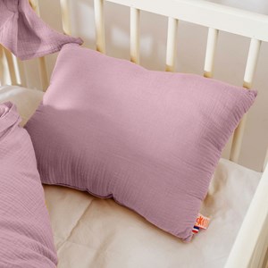 Coussin rectangle en coton bio rose Rose