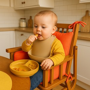 Coussin chaise haute coton bio fraise