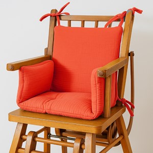 Coussin chaise haute coton bio fraise