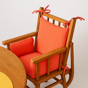 Coussin chaise haute coton bio fraise