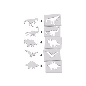 5 pochoirs artistiques géants - les dino
