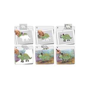 5 pochoirs artistiques géants - les dino