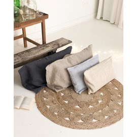 Ernest, le petit coussin en lin - taupe