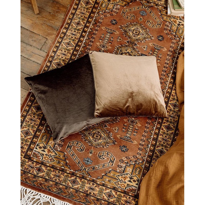 Debongout - Loup, le coussin en velours - brun