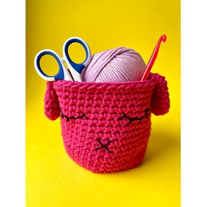Kit de crochet  petit pot kawaii rose