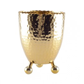 Seau à glaçons doré martelé avec pince