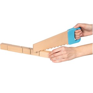 Scie et blocs en bois à scratch