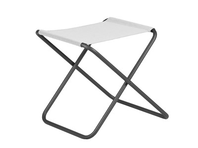 Repose pieds - chico - acier anthracite batyline blanc-gris - l.49xl.61xh.42cm