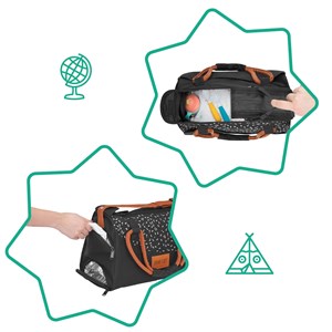 Sac à langer pocketstyle noir camel