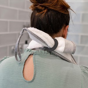 Cape de bain et anneau dentition, white Blanc