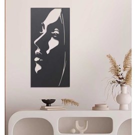 Décoration murale métal visage de femme