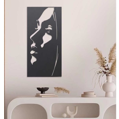 Décoration murale métal visage de femme