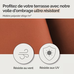 Voile ombrage rectangulaire - 2x3m Rouge