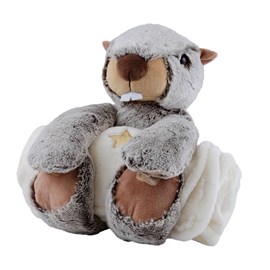 Peluche marmotte avec couvertu