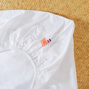 Draps housse en coton bio blanc