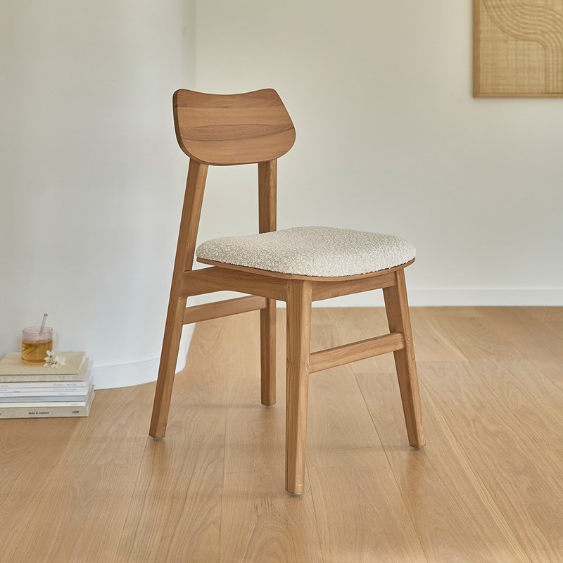 BOIS DESSUS BOIS DESSOUS - Chaise en teck massif assise bouclette