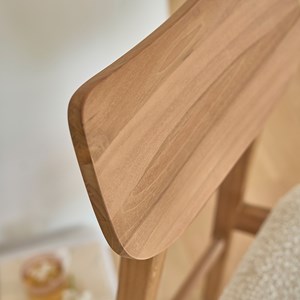 Chaise en teck massif assise bouclette