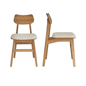 2 chaises teck massif assise bouclette