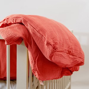 Housse de couette en coton bio fraise