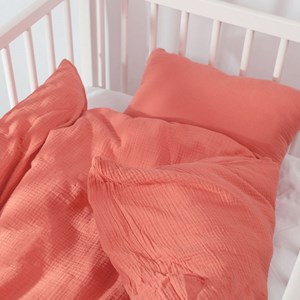 Housse de couette en coton bio fraise