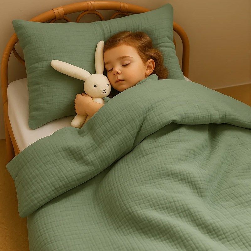 Housse de couette en coton bio vert