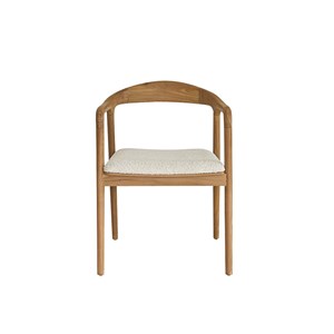 Chaise en teck massif assise bouclette
