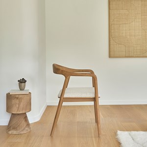 Chaise en teck massif assise bouclette