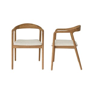 2 chaises teck massif assise bouclette