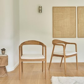 2 chaises teck massif assise bouclette