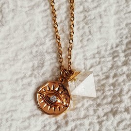 Amulette 3ème oeil cristal de roche