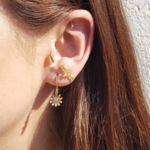 Boucles d'oreilles pâquerette or