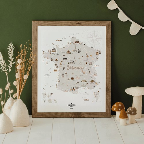 Les Petites Dates - Affiche carte de france