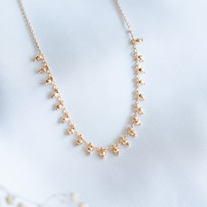 Collier plaqué or mode pendentif perles