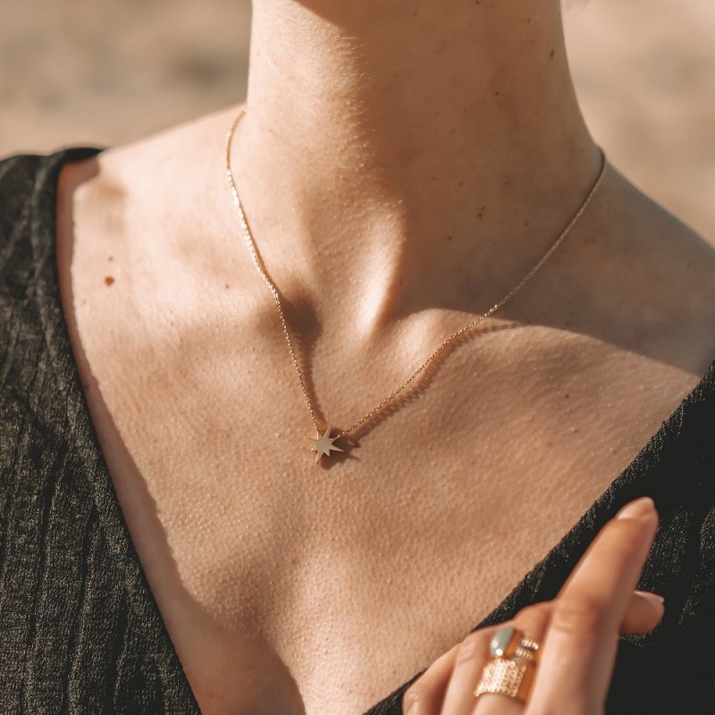 Nerina Bijoux - Collier plaqué or mode  pendentif etoile