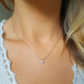 Collier plaqué or mode pierre zirconium