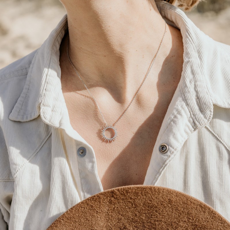 Nerina Bijoux - Collier argent mode  pendentif soleil
