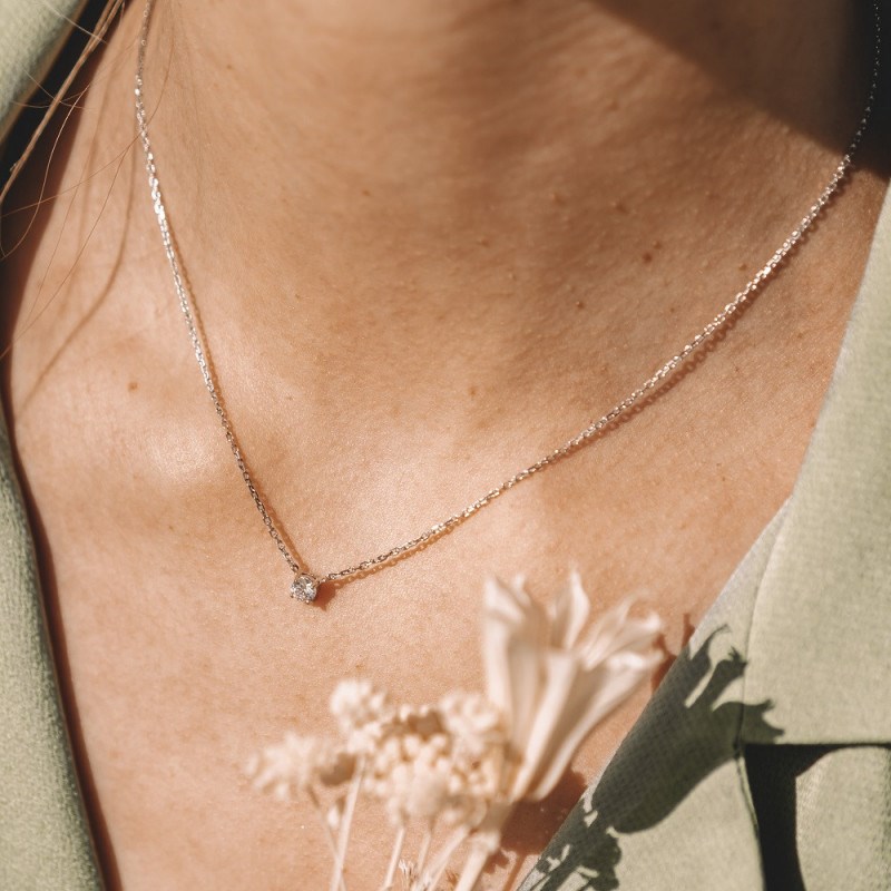 Nerina Bijoux - Collier argent mode  pendentif zirconium