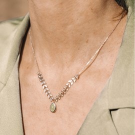 Collier argent pierre aventurine