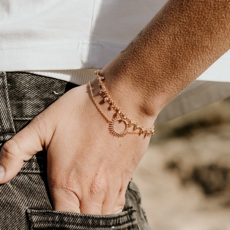 Nerina Bijoux - Bracelet fin plaqué or mode  soleil